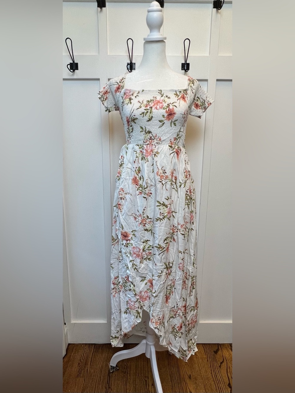 NWT Sweet Lemon Boutique Size Large Smoked Maxi Dress Summer Flowy Romantic Boho